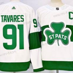 Toronto Maple Leafs #91 John Tavares Valkoinen St Patricks Aito Paita – Miesten