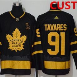 Toronto Maple Leafs Räätälöidyt Musta Kultaen City Edition Ommeltu NHL Paita – Miesten