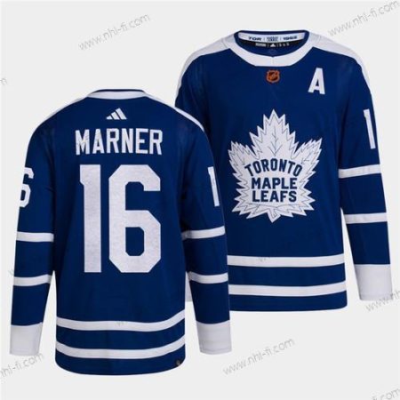 Toronto Maple Leafs Musta #16 Mitch Marner Sininen 2022 Käänteinen Retro Ommeltu Paita – Miesten