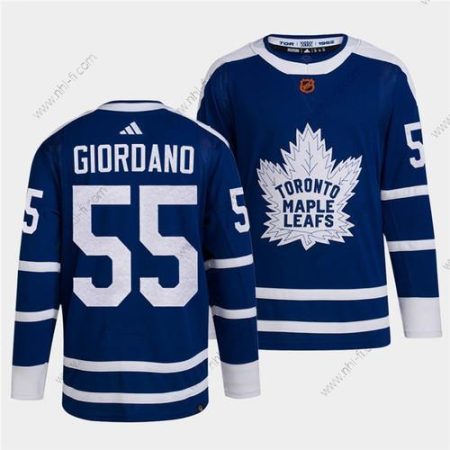 Toronto Maple Leafs Musta #55 Mark Giordano Sininen 2022 Käänteinen Retro Ommeltu Paita – Miesten