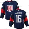 USA maajoukkue #16 James Van Riemsdyk Laivastonsininen Sininen 2016 World Cup Of Jääkiekko Game Paita – Miesten