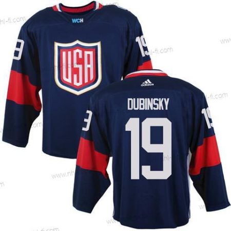 USA maajoukkue #19 Brandon Dubinsky Laivastonsininen Sininen 2016 World Cup Of Jääkiekko Game Paita – Miesten