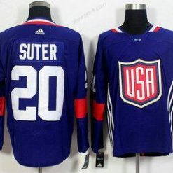 USA maajoukkue #20 Ryan Suter Laivastonsininen Sininen 2016 World Cup Of Jääkiekko Game Paita – Miesten