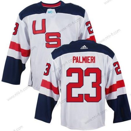 USA maajoukkue #23 Kyle Palmieri Valkoinen 2016 World Cup Of Jääkiekko Game Paita – Miesten