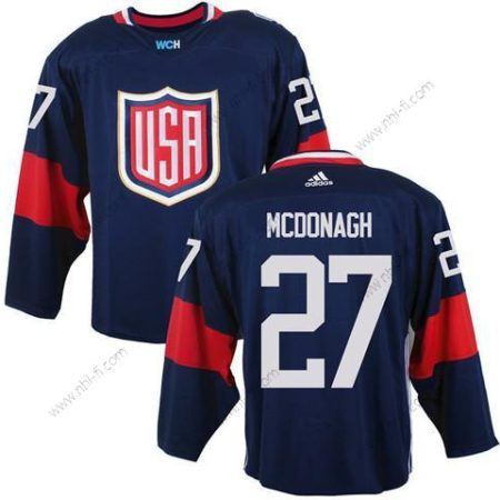 USA maajoukkue #27 Ryan Mcdonagh Laivastonsininen Sininen 2016 World Cup Of Jääkiekko Game Paita – Miesten