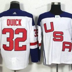 USA maajoukkue #32 Jonathan Quick Valkoinen 2016 World Cup Of Jääkiekko Game Paita – Miesten