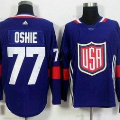 USA maajoukkue #77 T. J. Oshie Laivastonsininen Sininen 2016 World Cup Of Jääkiekko Game Paita – Miesten