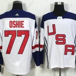 USA maajoukkue #77 T. J. Oshie Valkoinen 2016 World Cup Of Jääkiekko Game Paita – Miesten