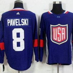 USA maajoukkue #8 Joe Pavelski Laivastonsininen Sininen 2016 World Cup Of Jääkiekko Game Paita – Miesten