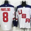 USA maajoukkue #8 Joe Pavelski Valkoinen 2016 World Cup Of Jääkiekko Game Paita – Miesten