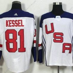 USA maajoukkue #81 Phil Kessel Valkoinen 2016 World Cup Of Jääkiekko Game Paita – Miesten