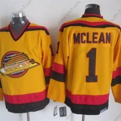 Vancouver Canucks #1 Kirk Mclean 1985-86 Keltainen CCM Vintage Paita – Miesten