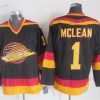 Vancouver Canucks #1 Kirk Mclean 1985-86 Musta CCM Vintage Retro – Miesten