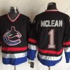 Vancouver Canucks #1 Kirk Mclean 2003-04 Musta CCM Vintage Paita – Miesten