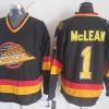 Vancouver Canucks #1 Kirk Mclean Musta Retro CCM Paita – Miesten