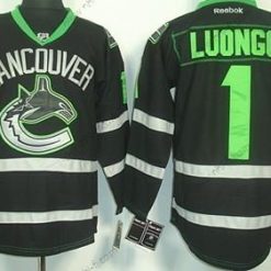 Vancouver Canucks #1 Roberto Luongo Musta Ice Paita – Miesten