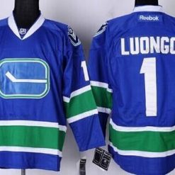 Vancouver Canucks #1 Roberto Luongo Sininen Vieras Paita – Miesten