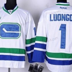 Vancouver Canucks #1 Roberto Luongo Valkoinen Vieras Paita – Miesten