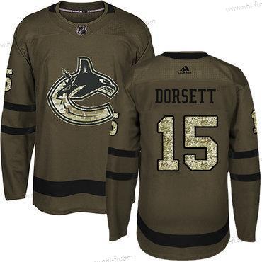 Vancouver Canucks #15 Derek Dorsett Vihreä Salute to Service Ommeltu NHL Paita – Nuoret