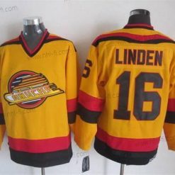 Vancouver Canucks #16 Trevor Linden 1985-86 Keltainen CCM Vintage Paita – Miesten