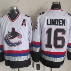 Vancouver Canucks #16 Trevor Linden 1997-98 Valkoinen CCM Vintage Paita – Miesten