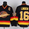 Vancouver Canucks #16 Trevor Linden Musta Retro CCM Paita – Miesten