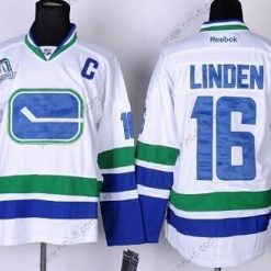 Vancouver Canucks #16 Trevor Linden Valkoinen Vieras Paita – Miesten