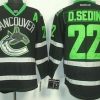 Vancouver Canucks #22 Daniel Sedin Musta Ice Paita – Miesten