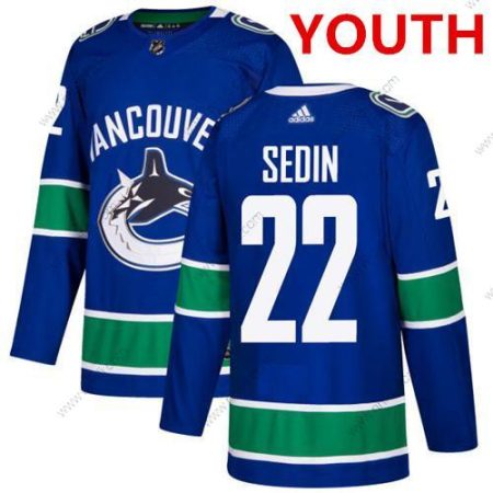 Vancouver Canucks #22 Daniel Sedin Ommeltu Sininen Vieras NHL Paita – Nuoret