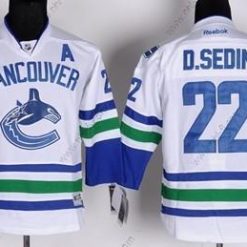 Vancouver Canucks #22 Daniel Sedin Valkoinen Paita – Lasten