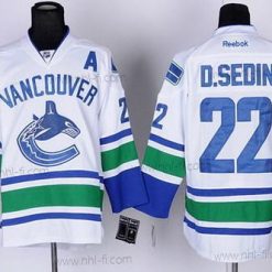 Vancouver Canucks #22 Daniel Sedin Valkoinen Paita – Miesten