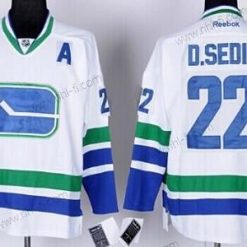 Vancouver Canucks #22 Daniel Sedin Valkoinen Vieras Paita – Miesten