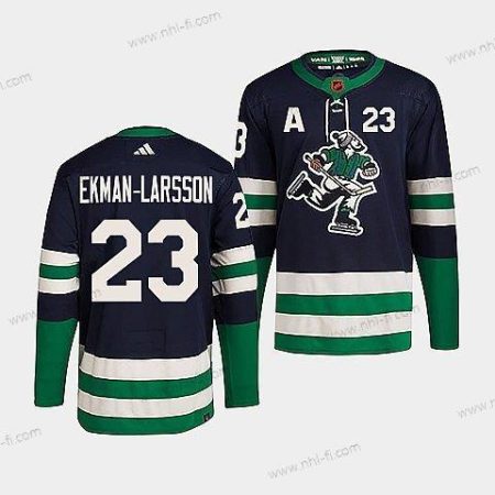 Vancouver Canucks #23 Oliver Ekman-Larsson Laivastonsininen 2022 Käänteinen Retro Ommeltu Paita – Miesten