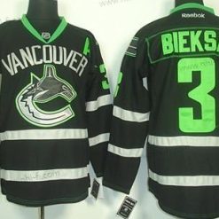 Vancouver Canucks #3 Kevin Bieksa Musta Ice Paita – Miesten