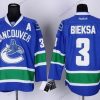 Vancouver Canucks #3 Kevin Bieksa Sininen Paita – Miesten