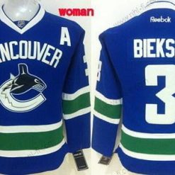 Vancouver Canucks #3 Kevin Bieksa Sininen Paita – Naisten