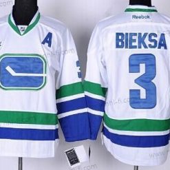 Vancouver Canucks #3 Kevin Bieksa Valkoinen Vieras Paita – Miesten