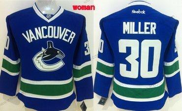 Vancouver Canucks #30 Ryan Miller Sininen Paita – Naisten