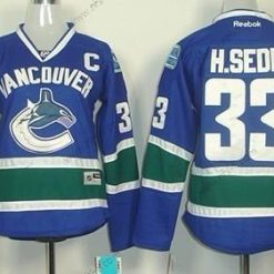 Vancouver Canucks #33 Henrik Sedin Sininen Paita – Naisten