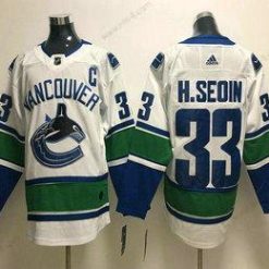 Vancouver Canucks #33 Henrik Sedin Valkoinen 2017-2018 Jääkiekko Ommeltu NHL Paita – Miesten