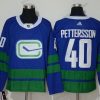 Vancouver Canucks #40 Elias Pettersson Sininen Vaihtopaita Aito Ommeltu Jääkiekko Paita – Miesten