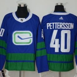 Vancouver Canucks #40 Elias Pettersson Sininen Vaihtopaita Aito Ommeltu Jääkiekko Paita – Miesten