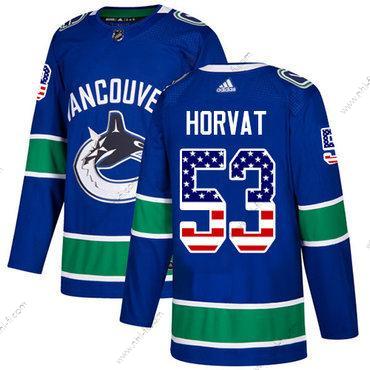 Vancouver Canucks #53 Bo Horvat Sininen Kotiottelu Aito USA Flag Ommeltu NHL Paita – Nuoret