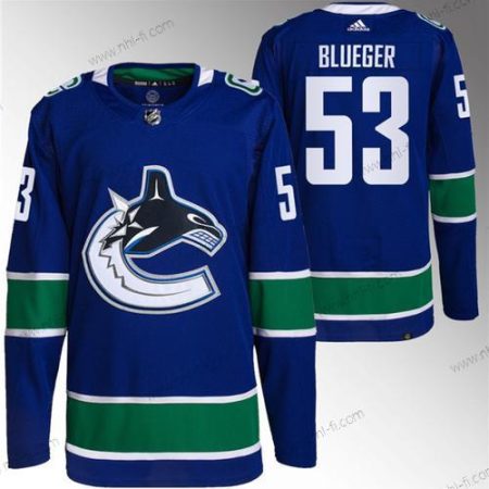 Vancouver Canucks #53 Teddy Sininenger Sininen Retro Ommeltu Paita – Miesten