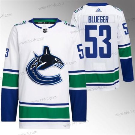 Vancouver Canucks #53 Teddy Sininenger Valkoinen Retro Ommeltu Paita – Miesten