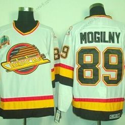 Vancouver Canucks #89 Mogilny Valkoinen Retro CCM Paita – Miesten