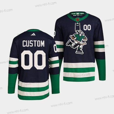 Vancouver Canucks Räätälöidyt Laivastonsininen 2022 Käänteinen Retro Ommeltu Paita – Miesten