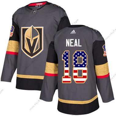 Vegas Golden Knights #18 James Neal Harmaa Kotiottelu Aito USA Flag Ommeltu NHL Paita – Nuoret