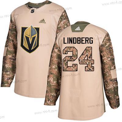 Vegas Golden Knights #24 Oscar Lindberg Maastokuvio Aito 2017 Veterans Day Ommeltu NHL Paita – Nuoret