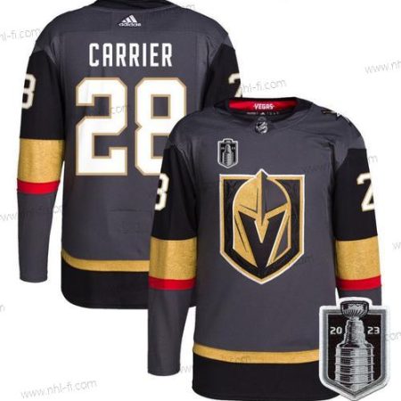 Vegas Golden Knights #28 William Carrier Harmaa 2023 Stanley Cup Final Ommeltu Paita – Miesten